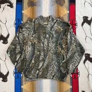 Vintage 90s SafTBak Men’s Camo Camouflage Wool Pullover Sweater Size Large